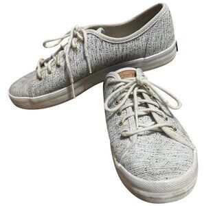 Keds Woven Canvas Sneakers Womens Sz 6.5 Flats Cream Casual Shoes Beige